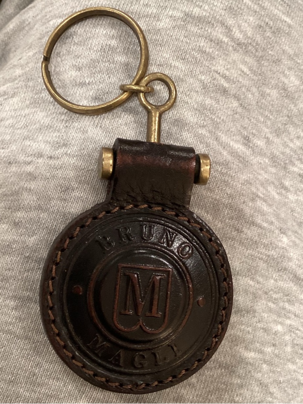 VTG Bruno Magli Brown Leather Key Fob very rare. Circa 1960s